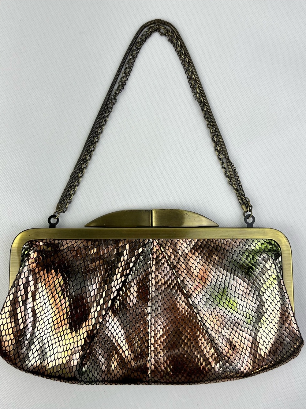 HOBO INTERNATIONAL Hayley Kisslock metallic Clutch Chain Strap Wallet Purse
